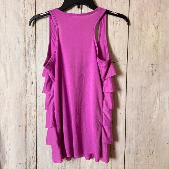 Decree Purple Ruffled Tank Top with Racerback Sz M - Picture 5 of 7